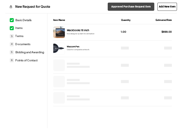 Request for quote process in Zoho Spend
