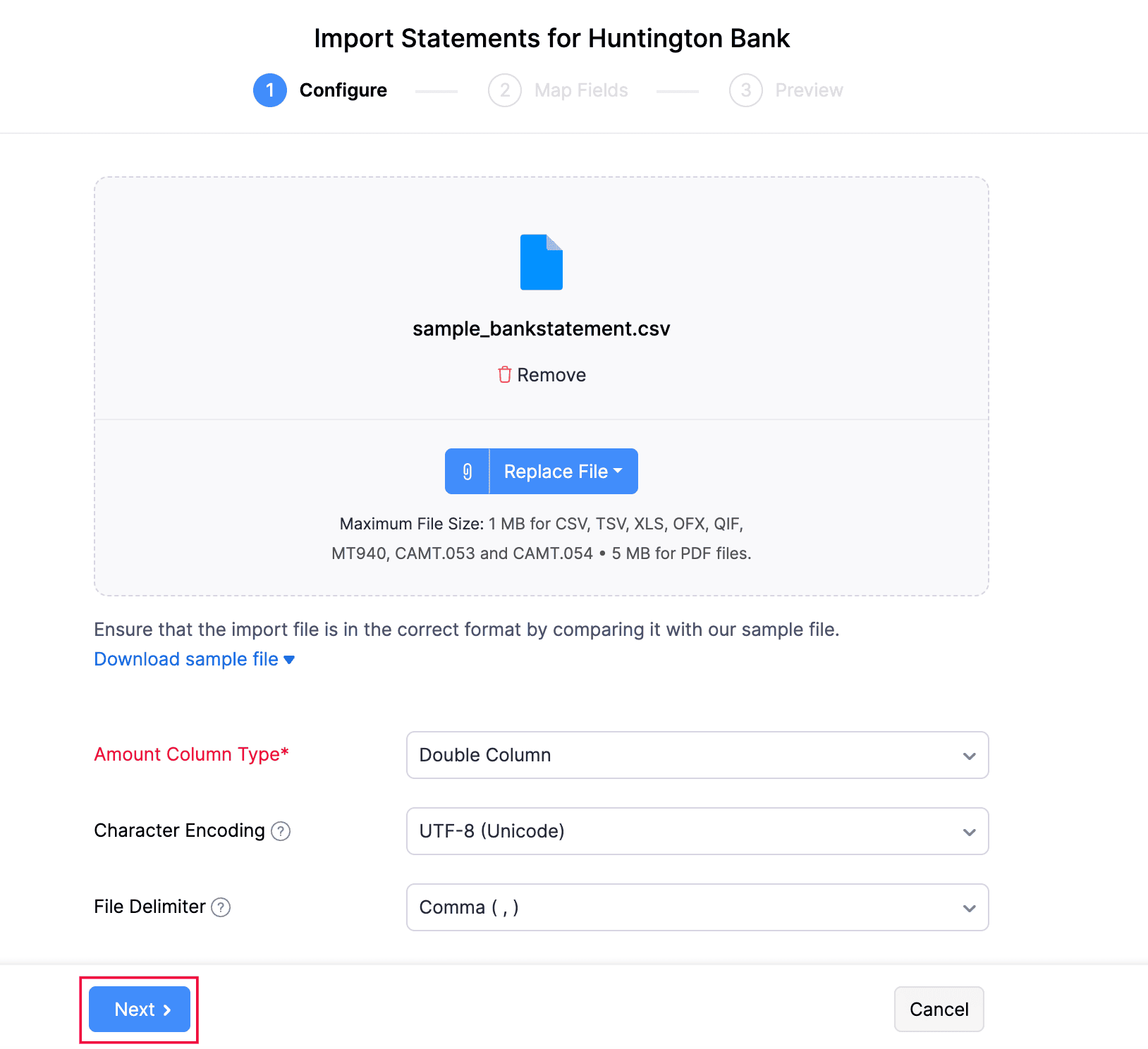 Import Bank Statement