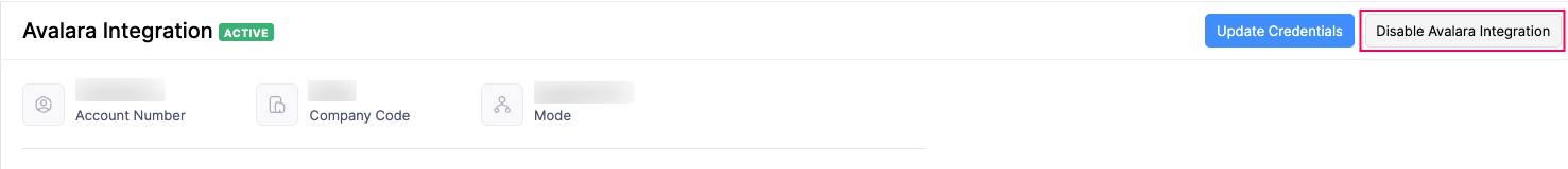 Disable Avalara Integration Button