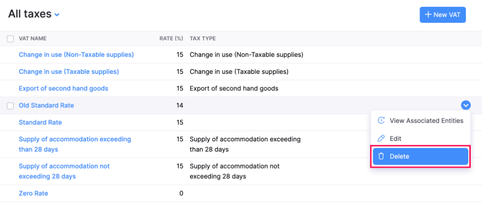 Delete VAT