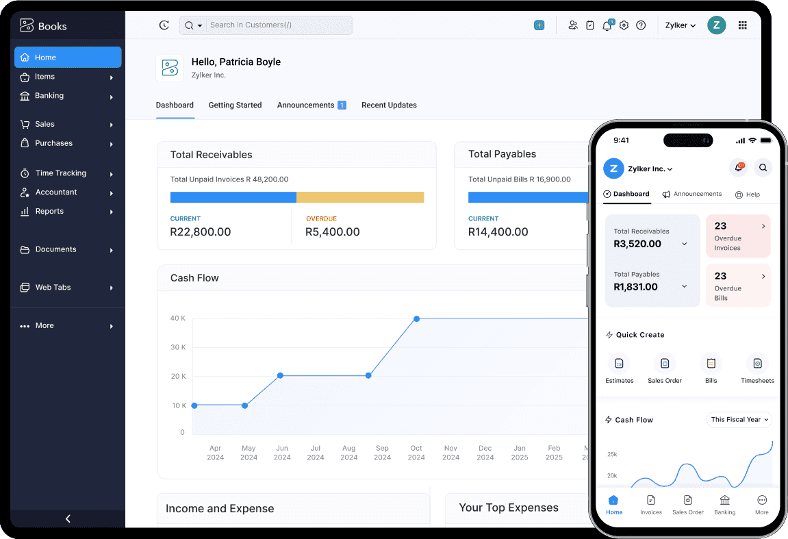Dashboard - Online Accounting Software | Zoho Books